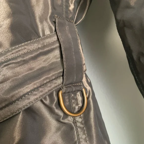 BURBERRY BRIT Metallic Olive Down Coat size medium